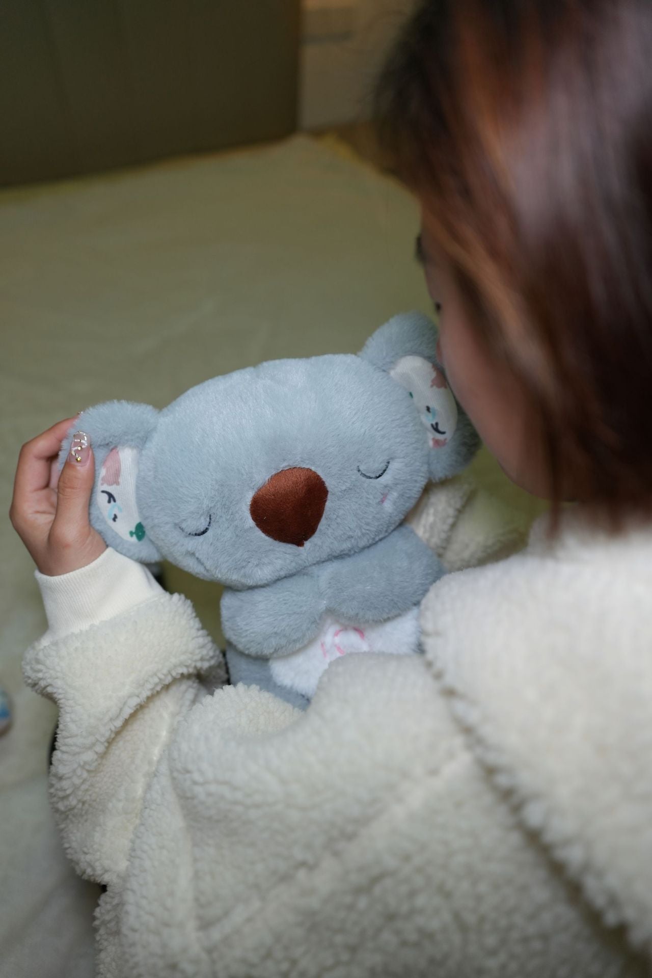 Breathing glowing cute koala baby lulls to sleep music early education doll soothes baby