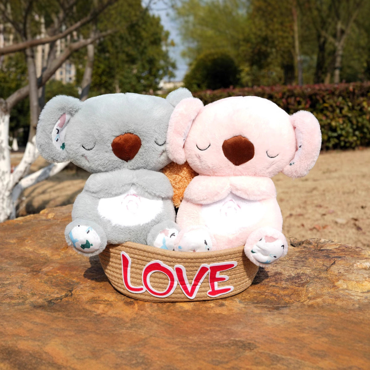 Breathing glowing cute koala baby lulls to sleep music early education doll soothes baby